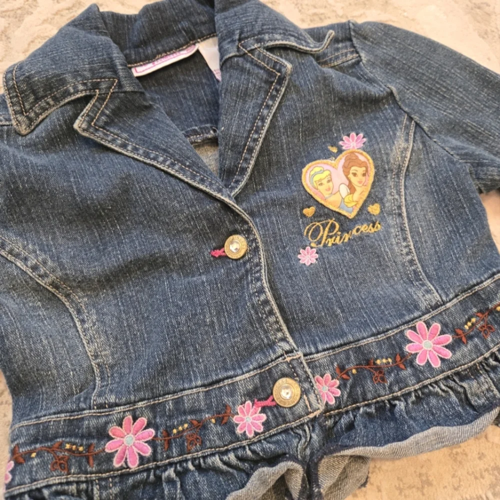Y2K Disney Princess Belle and Cinderella Denim Jean Jacket